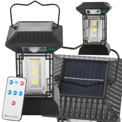Potovalna aku. 2400mAh solarna LED luč za kampiranje s senzorjem USB daljinec