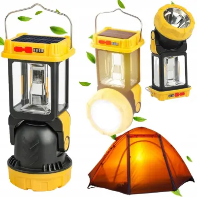 Potovalna aku. 2400mAh solarna LED luč za kampiranje USB
