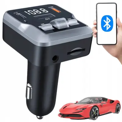 Avto bluetooth 5.3 FM oddajnik 2x USB LCD 12-24V SD