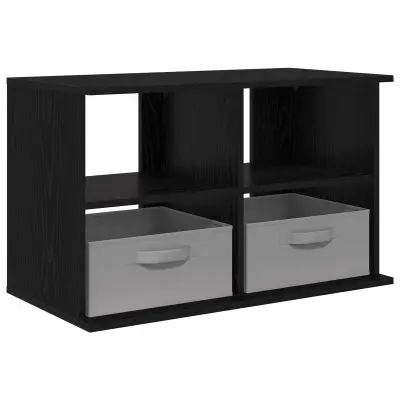 vidaXL Stojalo za TV s predalom Črna Orehovina 79 x 40 x 48 cm