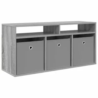 vidaXL Nizek šalter s predalom Siva Sonoma 102 x 32 x 48,5 cm