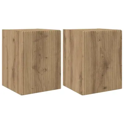 vidaXL TV stenska omara 2 pcs Oreh 30 x 31 x 40 cm Konstruiran les