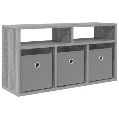 vidaXL Nizek šalter s predalom Siva Sonoma 72 x 22,5 x 38 cm