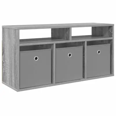 vidaXL Nizek šalter s predalom Siva Sonoma 87 x 27,5 x 43 cm