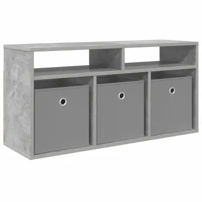 vidaXL Nizek šalter s predalom Betonsko siva 87 x 27,5 x 43 cm
