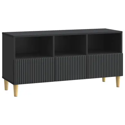 vidaXL TV omarica s predalom Črna 102 x 34,5 x 50 cm Inženirski les