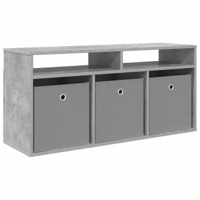 vidaXL Nizek šalter s predalom Betonsko siva 102 x 32 x 48,5 cm