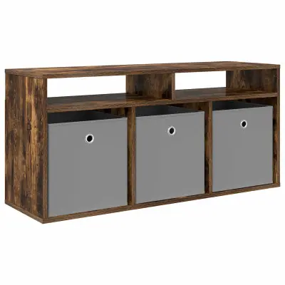 vidaXL Nizek šalter s predalom Dimljeni oreh 102 x 32 x 48,5 cm