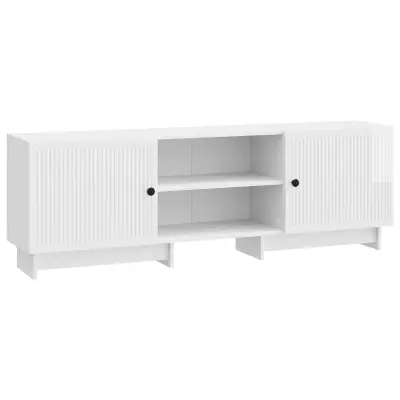 vidaXL TV omarica Visok Sijaj Bel 150 x 31 x 50 cm Konstruirano leseno