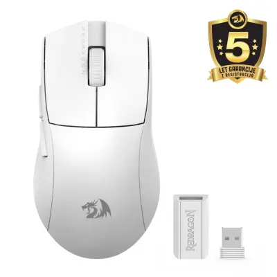 Gaming miška REDRAGON K1NG STANDARD M916-STD-1K, brezžična/žična, bela