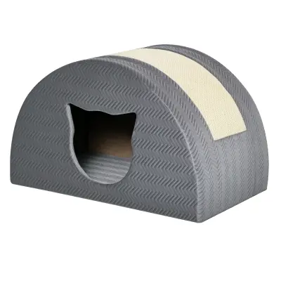 PawHut Mačja jama s praskalnico, mačja postelja, praskalnik, mačje stanovanje, mačja hišica, sisal