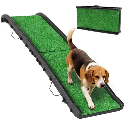PawHut Zložljiva pasja klančina, pasje stopnice za avtomobile in SUV-je, nedrseča pasja avto klančina, 155 x 38,5 cm