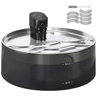 PawHut Mačja fontana 7L pitnik za mačke s tiho črpalko LED filter z aktivnim ogljem