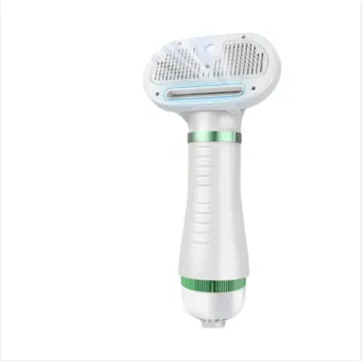 6-in-1 Pet Hair Dryer and Spray Grooming Tool — Ionic Low-Noise Dryer with 3 Temperature and Wind Levels Green