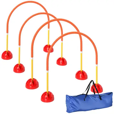 PawHut Agility komplet za pse, 4-delna oprema za agility trening psov s 4 vrati