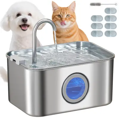 PawHut Mačja fontana 3,2-litrska pitna fontana za mačke s tiho črpalko in filtrom z aktivnim ogljem