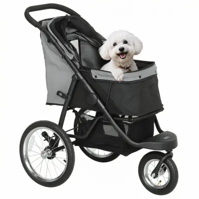 PawHut Zložljiv pasji voziček/buggy za majhne pse do 10 kg, 3 velika gumijasta kolesa