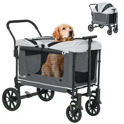 PawHut 2 v 1 pasji voziček/pasji buggy/voziček, zložljiv za pse in mačke do 30 kg