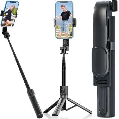 3v1 univerzalni teleskopski selfie stick in tripod bluetooth daljinec 90cm