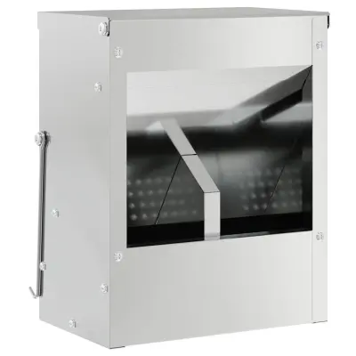 vidaXL Hranilnica za zajce srebrna 20 x 12,5 x 25 cm Cinkana jeklena