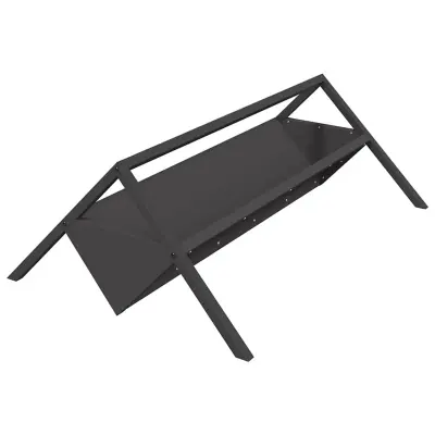 vidaXL Hranilnica za živino Črna 111 x 76 x 38 cm Hladno valjana jeklo