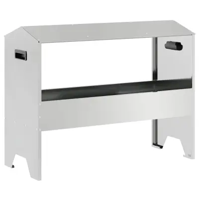 vidaXL Hranilnica za živino srebrna 79 x 35 x 62 cm Cinkana jeklena