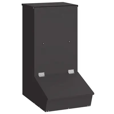 vidaXL Hranilnik za prašiče Črna 55 x 38 x 76 cm Hladno valjana jeklo