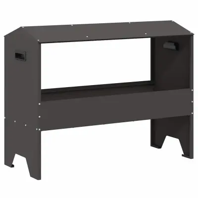 vidaXL Hranilnica za živino Črna 79 x 35 x 62 cm Hladno valjana jeklo