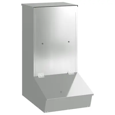 vidaXL Hranilnik za prašiče srebrna 55 x 38 x 76 cm Cinkana jeklena