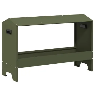 vidaXL Krmilna posoda za kokoši Oljčno zelena 81 x 32 x 53,5 cm