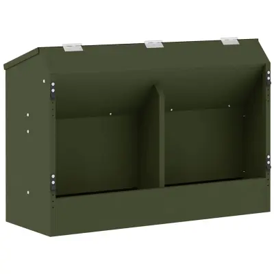 vidaXL Hranilnica za zajce Oljčno zelena 64.5 x 25.5 x 45.5 cm