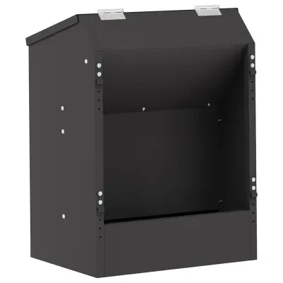 vidaXL Hranilnica za zajce Črna 64.5 x 25.5 x 45.5 cm