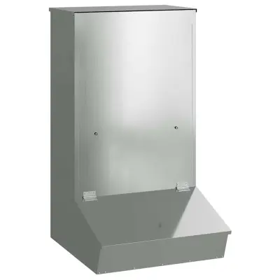 vidaXL Hranilnik za prašiče srebrna 55 x 51 x 91,5 cm Cinkana jeklena