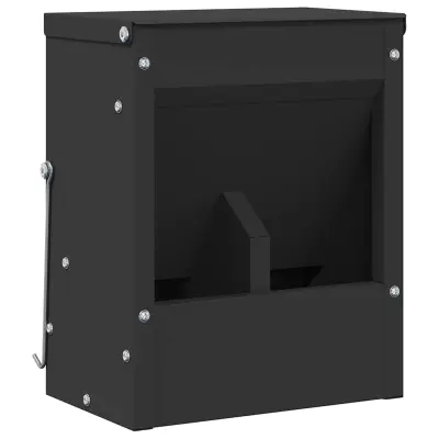 vidaXL Hranilnica za zajce Črna 20 x 12,5 x 25 cm Hladno valjana jeklo