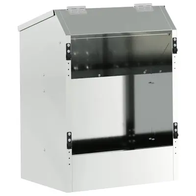 vidaXL Hranilnica za zajce srebrna 64.5 x 25.5 x 45.5 cm