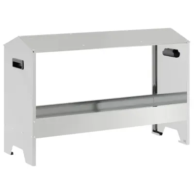 vidaXL Krmilna posoda za kokoši srebrna 81 x 32 x 53,5 cm