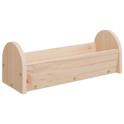 vidaXL Krmilnik za seno za zajce 28x28x10 cm iz trdnega lesa jelke