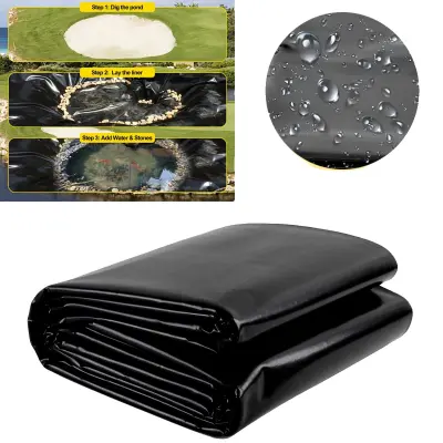 Trajna podloga za ribnik, črn LLDPE material, velikost 13ft x 20ft, dolga življenjska doba