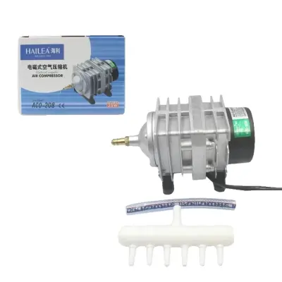 Kompresor za zrak za akvarij, 220v elektromagnetna črpalka, 70L/MIN aeracija, ACO-208 25W, EU adapter 220V-50HZ