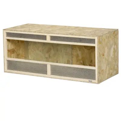 PawHut Terarij za plazilce, škatla za hranjenje plazilcev z mrežastim prezračevanjem 120 x 50 x 50 cm