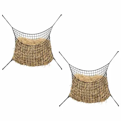 vidaXL Mreža za seno 2 kosa pravokotna črna 200x120 cm PP