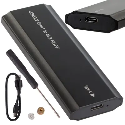 Adapter za trdi disk M.2 SATA NGFF USB 3.1 USB Type-C črn