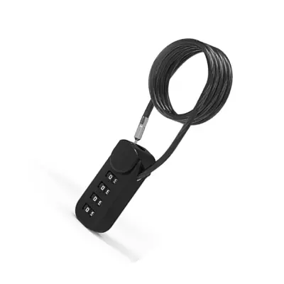 60cm Kombinirana Kabelska Ključavnica - 4-Mestna Ponastavljiva Ključavnica za Prtljago Black