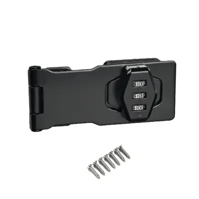 4-inch kombinacijska zaponka za predal, cinkova zlitina, brez ključa Black