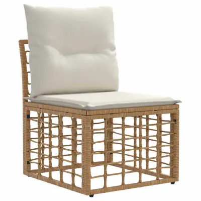 vidaXL Modularni zunanji sofa brez naslonov Naravna 62 x 55 x 70 cm