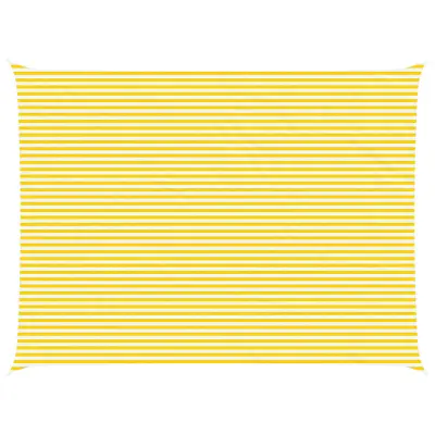 vidaXL Sončno platno Rumena in Bela 8 x 6 m 100% poliester Oxford
