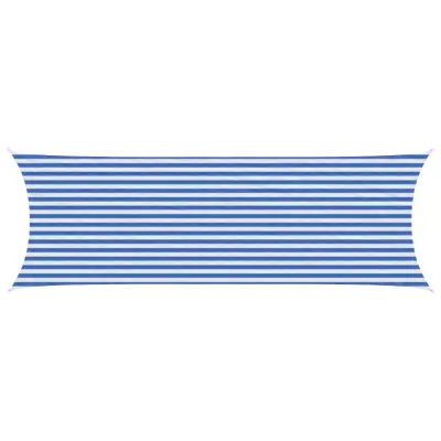vidaXL Senčna platna Modra in bela 2 x 6 m HDPE