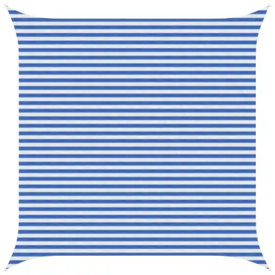 vidaXL Senčna platna Modra in bela 4,5 x 4,5 m HDPE