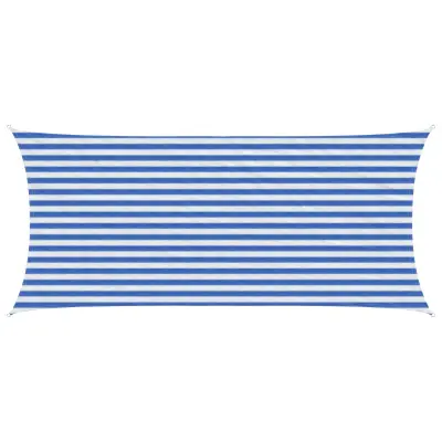 vidaXL Senčna platna Modra in bela 2 x 4,5 m HDPE