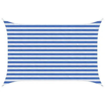 vidaXL Senčna platna Modra in bela 2 x 3,5 m HDPE
